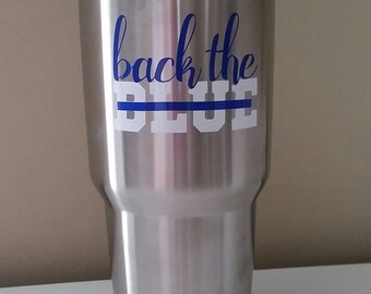 Tumbler, 30 oz Ozark, Personalized Tumbler, LEO Tumbler (Back the Blue)