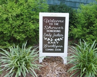 Baby Shower Chalk Board Sign, Wedding Chalk Board Sign, Reception Sign, Shabby Chic Chalkboard Sign