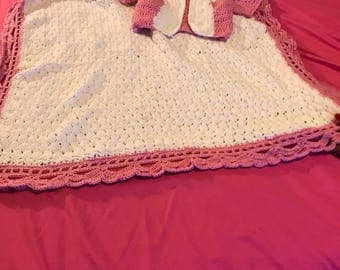 Stroller blanket with matching sweaters
