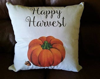 Happy Harvest Pumpkin Pillow 18x18"