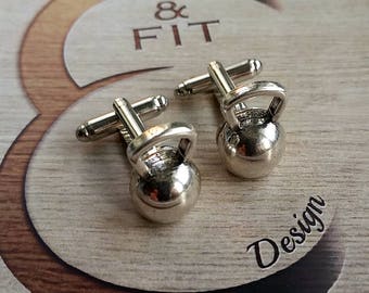 Kettlebell Cufflinks.Fitness Jewelry Coach Gift,Motivational,Bodybuilding,Gym,Dad Gift,Father Gift,Bodybuilder,Sport Cufflink,Wedding Crossf