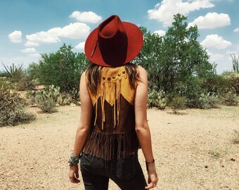 Vintage Fringe Suede Western Vest