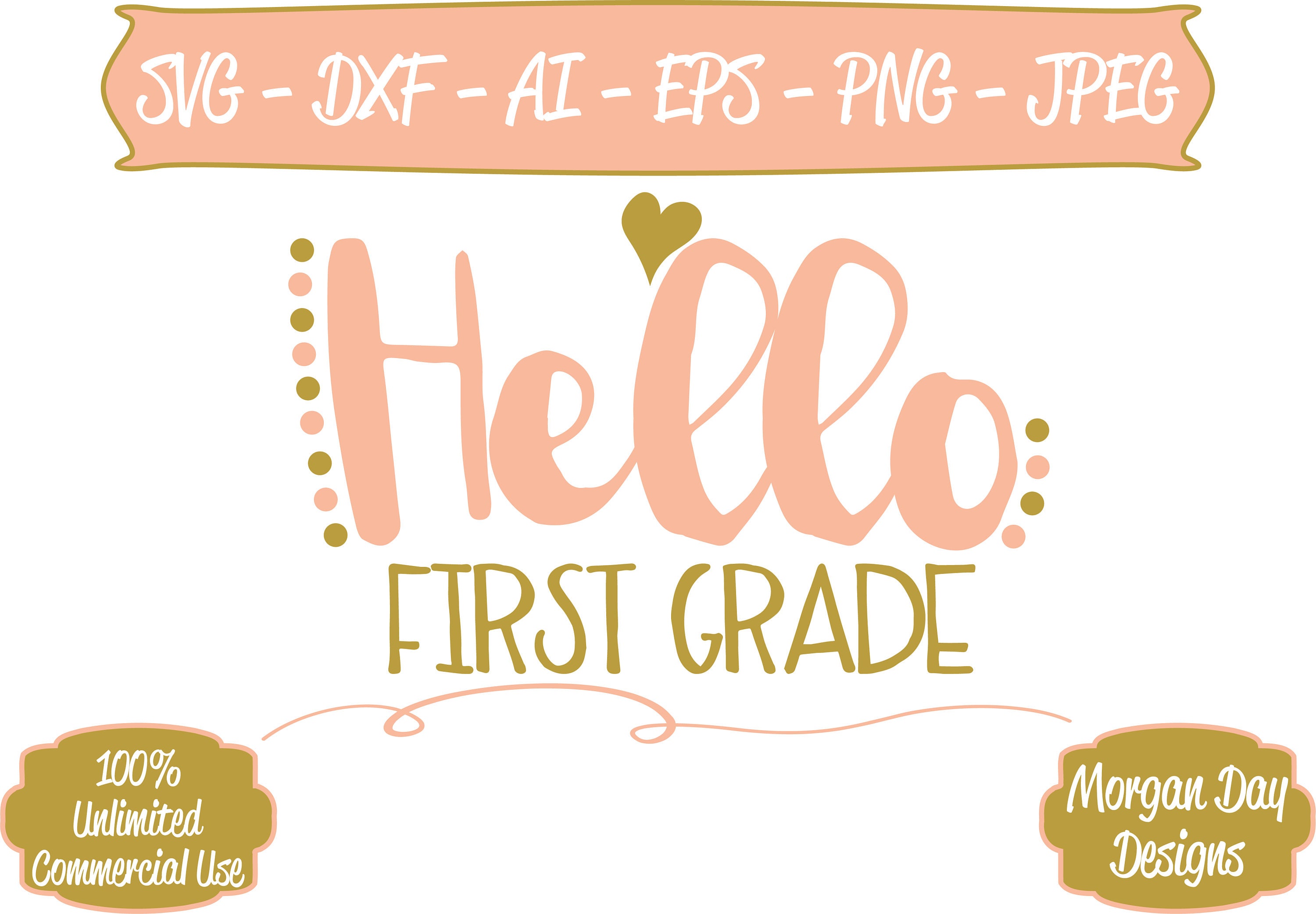 Download Hello First Grade SVG First Grade SVG Back to School SVG