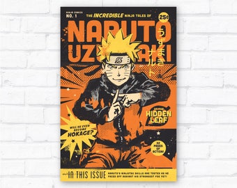 Naruto Uzumaki Vintage Manga Comic Book Ninja Art Poster Anime Print