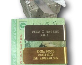 Custom Engrave ID Money Clip