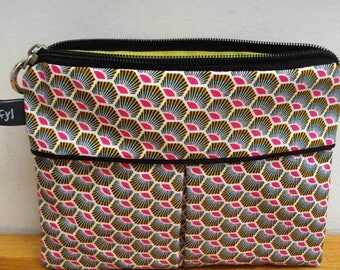 Multicolor clutch/pouch, jungle motif