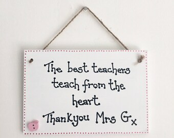 Best Teacher handmade wooden gift plaque