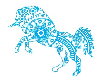Download Unicorn mandala dxf | Etsy