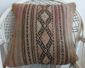 anatolian kilim pillow decorative kilim pillow 24x24 bohemian kilim pillow turkish kilim pillow ethnic pillow cushion cover 789