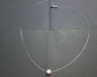 Crew neck line clear hair adorned with a square Crystal