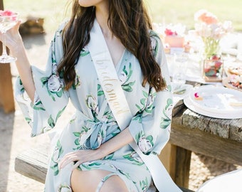 Bridesmaid Robes Protea / Wedding Robes / Grey Robe / Gray Robe