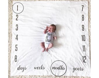 Milestone Blanket Month Blanket Baby Baby Growth Tracker ...