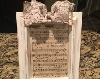 Framed Hymn Hymnal Frame Shabby Chic Frame