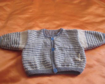 Handmade woolen baby 3 months sailor jacket