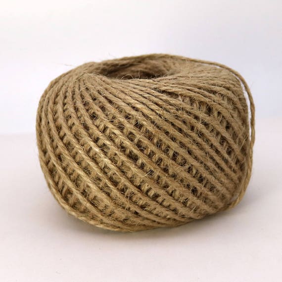 50 Yds Natural / Brown Twisted Jute Twine 2.5mm 3 Ply
