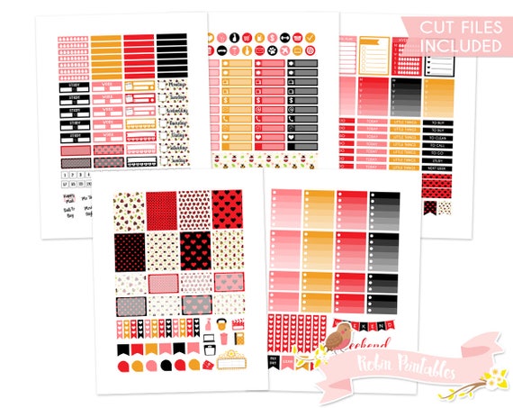 Ladybug Printable Weekly Planner Stickers for Erin Condren