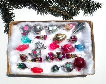 Mini Christmas tree ornaments holiday decor vintage ornaments retro Christmas tree decor mini ornaments soviet vintage 1970s Christmas