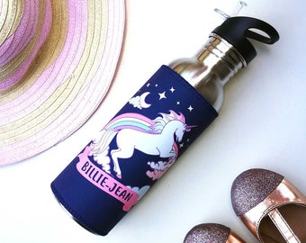 Kids water bottles, for girls, drink bottle, unicorn, stainless steel, insulated, water bottle, personalised, gift for her, back to school