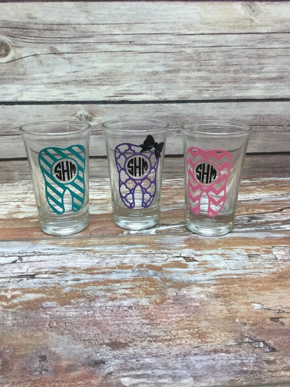 Dental Gifts Dental Hygiene Gifts Monogrammed Shot Glasses