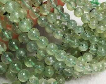 1Full Strand 8mm Prehnite Round Beads,Natural Prehnite Gemstone Beads For Jewelry Making
