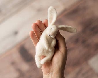 Newborn baby photo prop, photo prop, Woolly Cradle, needle felted bunny, sleeping bunny, rabbit, podling, ooak, Woolly Felters, Judy Balchin