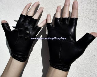 Sexy Vampire Gloves with Spikes & Rivets