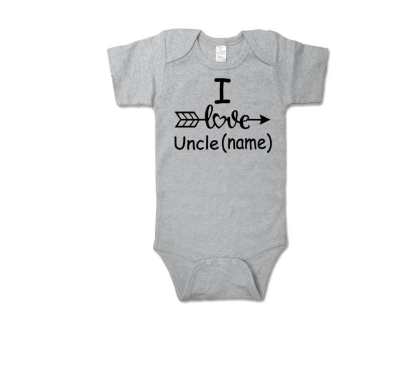 I Love Uncle Baby Onesie Uncle Onesies Uncle Onesie Unk Onesie