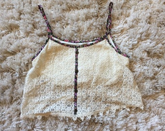 XS Paper Crane Crochet Crop Top