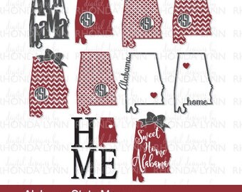 SALE! Alabama State Monogram | Alabama SVG dxf jpg png cut files | Sweet Home Alabama SVG | Alabama State Digital Download | Alabama Home