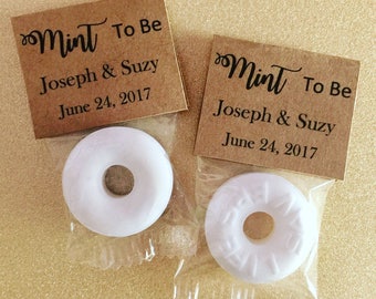 100 Mint to be Favors, Wedding Favors Rustic, Favors for Guests, Bridal Shower Favor, Wedding Favors Candy, Mint to be Mints