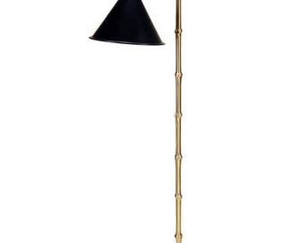 Vintage Brass Bamboo Reading Lamp in the mode of Maison Bagues