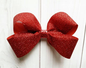 YYCRAFT 3/8” Glitter Stretch Elastic – 5 Yards Red Elastic For Hair Ties, Bow Making, Crafts & Accessories