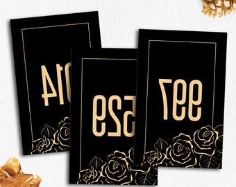 Black/Gold Mirrored Live Sale Numbers, Facebook Reverse Live Sale Tags, 000-999, 5 PDF Files, Reverse Numbers, Llr Live Cards