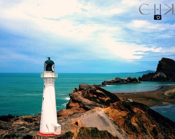Castlepoint | World Travel New Zealand Nature Landscape Beach Lighthouse Photography, Fine Art, Wall Art, Home Decor Print