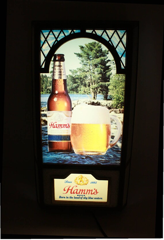 Hamm's Plastic Lighted Beer Sign Illuminated Hamm's
