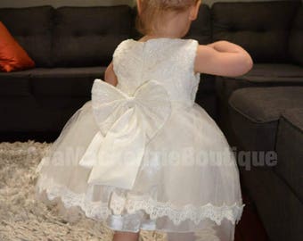 Baptism dress, Baptism gown, Christening gown, Christening dress, tutu dress, Baptism, Chrisening, White lace, Baby girl outfit