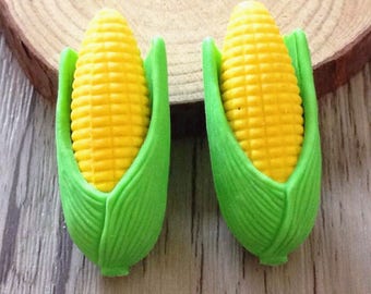 Eraser/eraser 2-piece shaped like corn on the COB