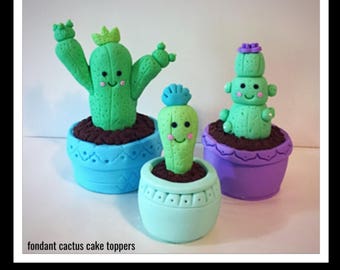 Cactus cake topper, custom fondant, fondant toppers, handmade topper, baby shower, cactus topper, cake topper cactus , cactus baby shower