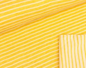 Hamburg love Jacquardjersey melange double stripe colza white (26.50 EUR / meter)