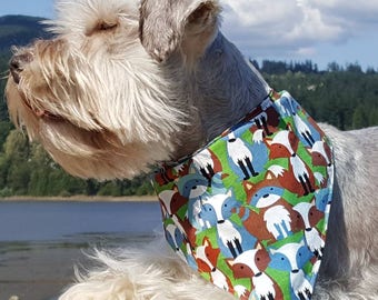 Dog Bandana, Fox, Woodland, Dog Scarf, Puppy Bandana, Boy Dog Bandana, Dog Kerchief, Cat Bandana, Reversible Bandana, Pet Bandana, Bandanna