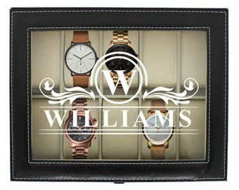 Personalized Watch Box, Custom Watch Box, Mens Watch Case, Watch Storage Case, Personalized Watch Case, Watch Box for Men, Leather Watch Box