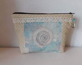 case makeup shell tone sky blue and beige