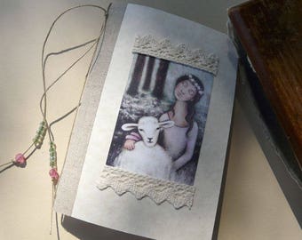 Journal, with illustration, cream linen