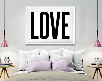 Heart Print Gold Heart Art Geometric Heart Bedroom Wall