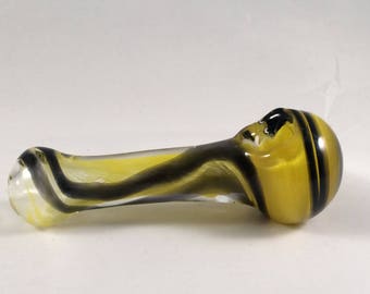 Black and yellow glass smoking pipe