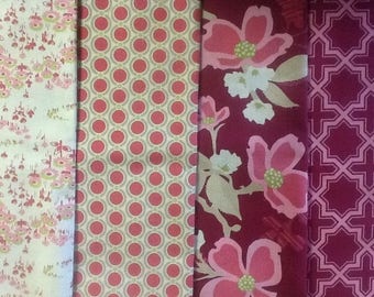 set of 4 MODERN MEADOW JOEL DEWBERRY PATCHWORK fabrics