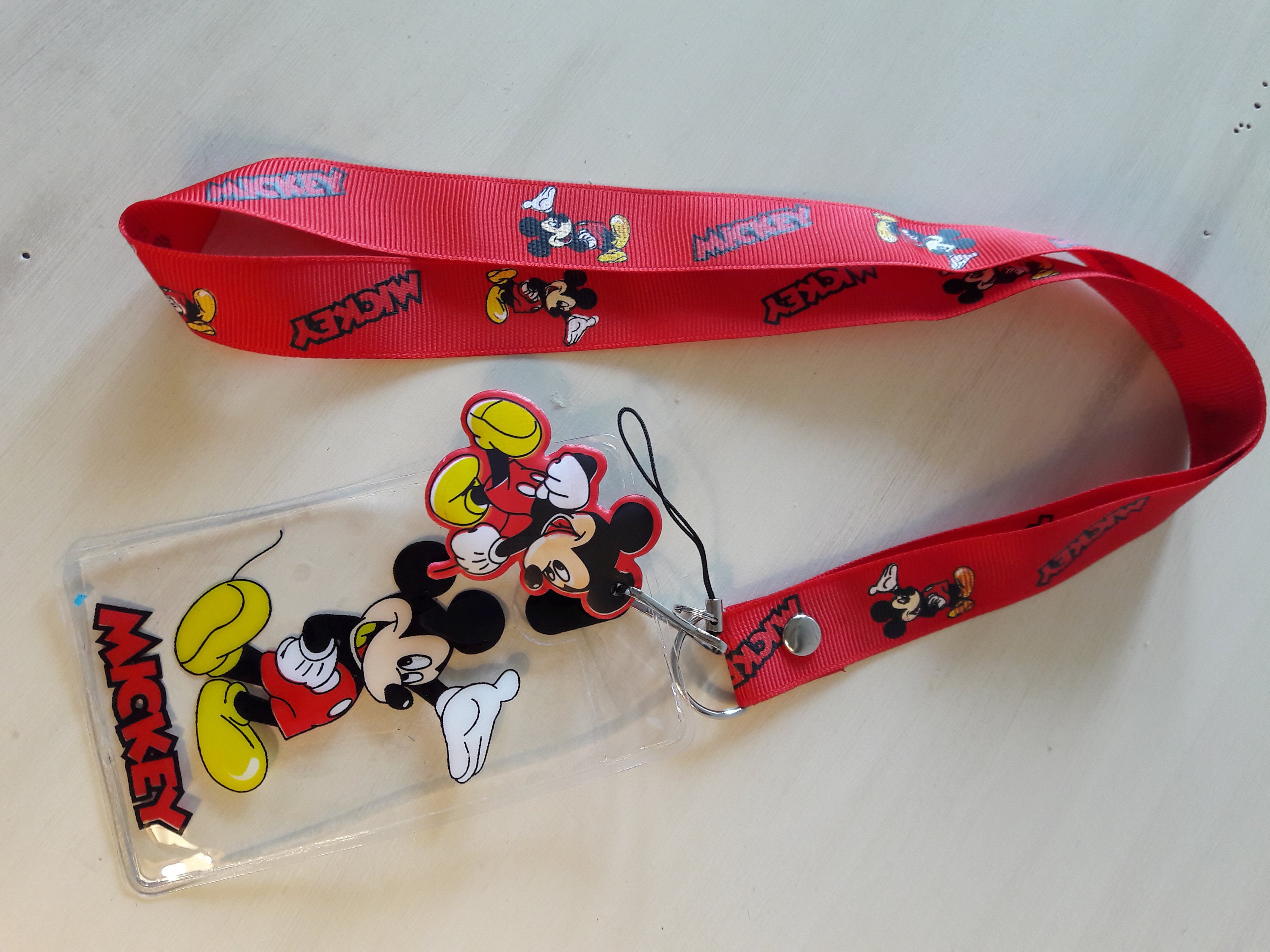 Mickey Mouse lanyard badge holder key chain with Mickey mouse