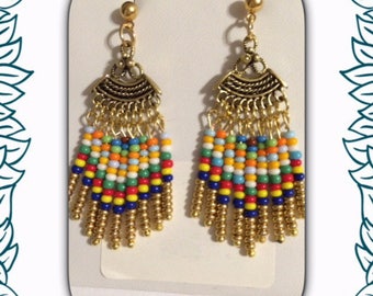 Antique gold fan earrings.