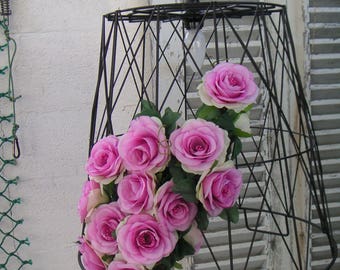 chandelier/pendant light metal and pink