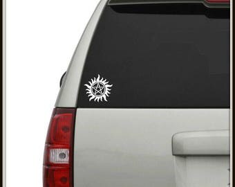 Supernatural Pentacle Car Window Decal ~ Winchesters ~ Anti Possession Symbol ~ Protection ~ Sam & Dean ~ SPN ~ Window Decal ~ Laptop Decal